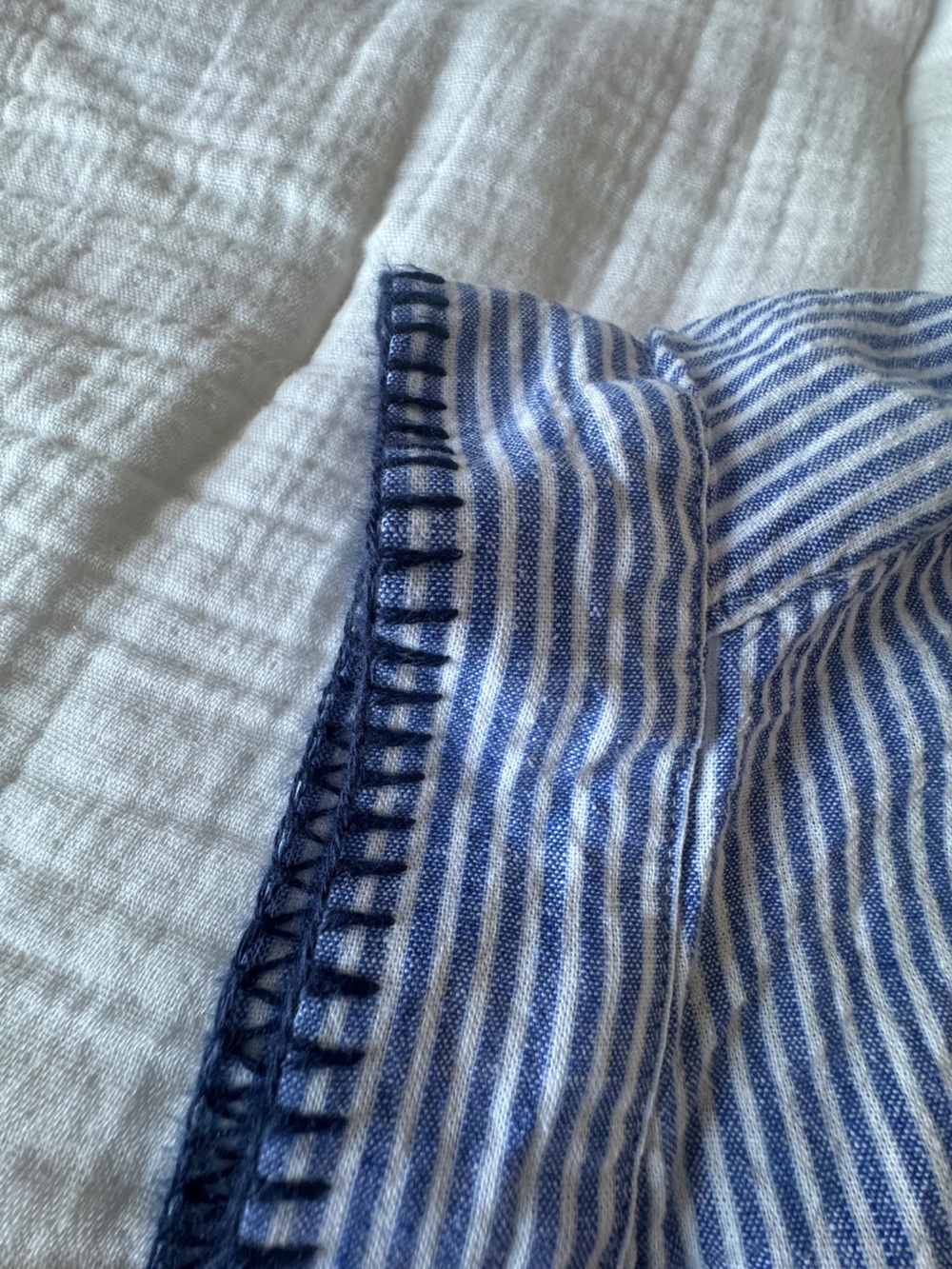 Calypso St. Barth Linen Blend Striped Peplum Button Front Blouse Medium - Picture 8 of 13